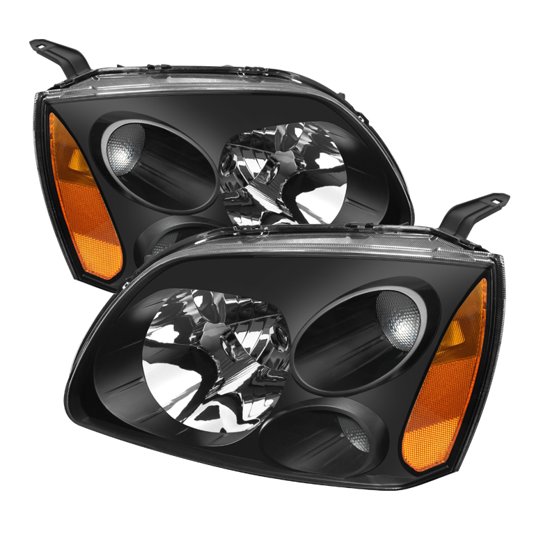 Mitsubishi Galant 04-08 Amber Crystal Headlights - Black