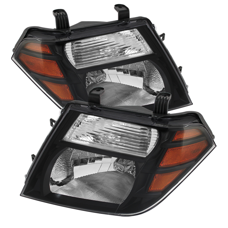 Nissan Pathfinder 08-11 Amber Crystal Headlights - Black