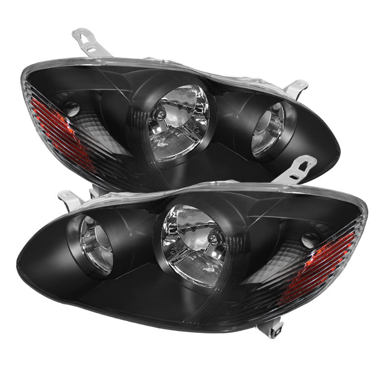 Toyota Corolla 03-06 Crystal Headlights - Black