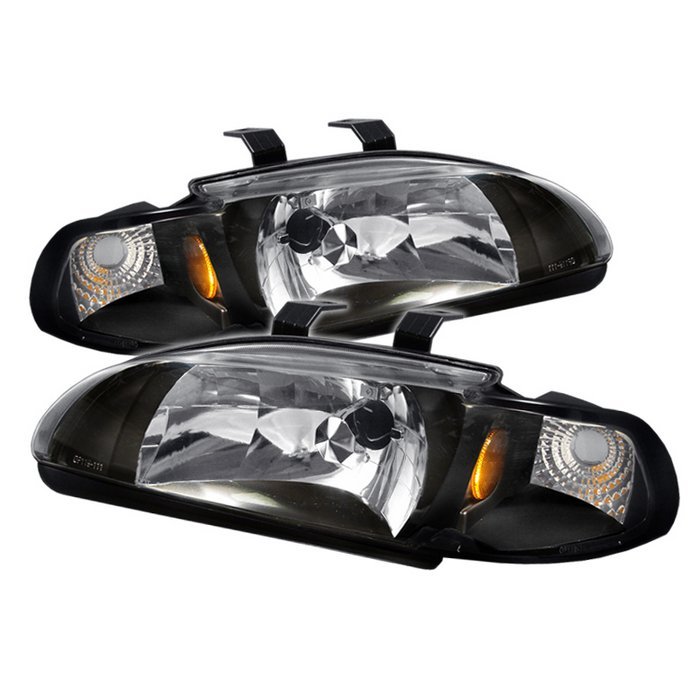 Honda Civic 92-95 2/3DR 1PC Crystal Headlights - Black