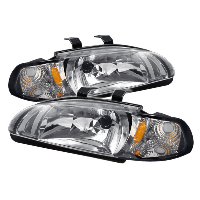 Honda Civic 92-95 2/3DR 1PC Crystal Headlights - Chrome