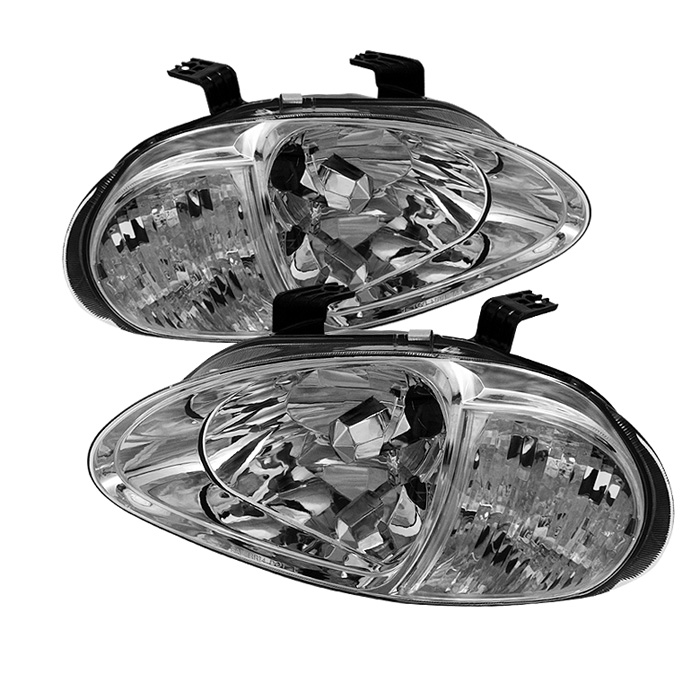 Honda Del Sol 93-97 1PC Crystal Headlights - Chrome