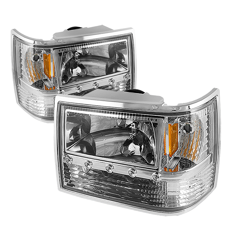 Jeep Grand Cherokee 93-98 1PC Crystal Headlights - Chrome