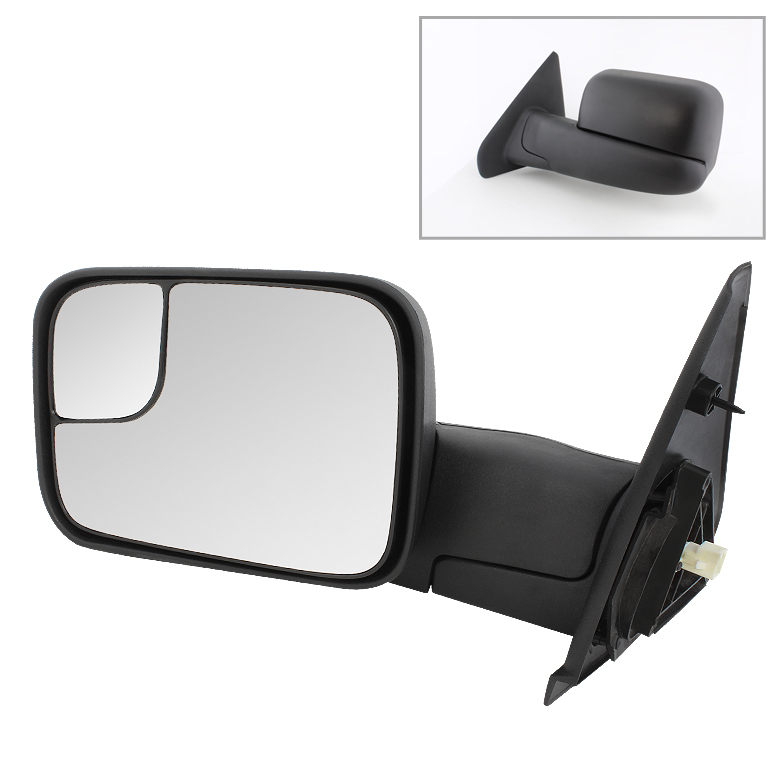 Dodge Ram 02-09 Manual Extendable - POWER Heated Adjust Mirror - LEFT