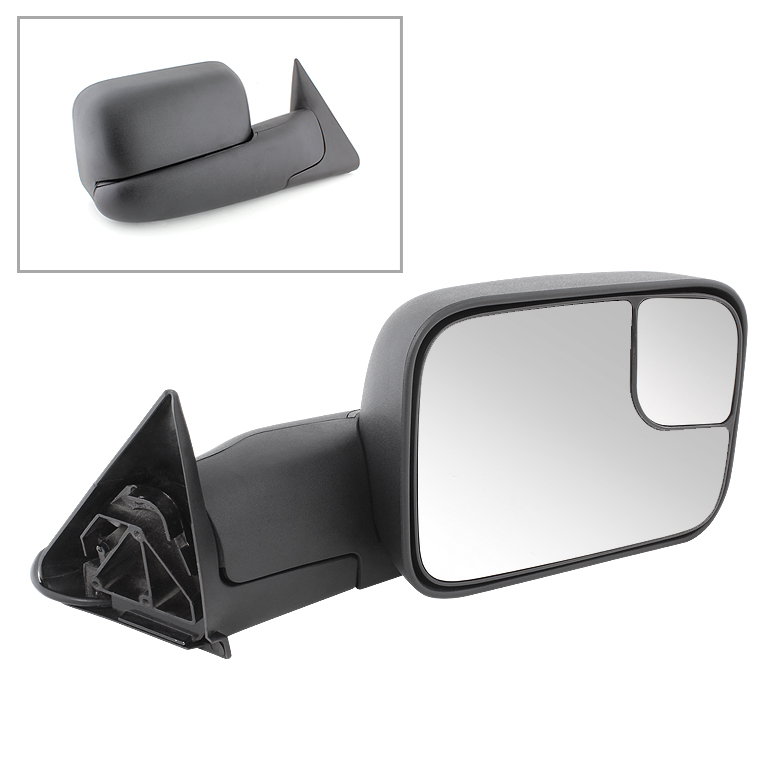 Dodge Ram 94-01 Manual Extendable - POWER Heated Adjust Mirror - RIGHT