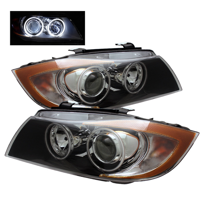 BMW E90 3-Series 06-08 4Dr CCFL Halo Projector Headlights - Black