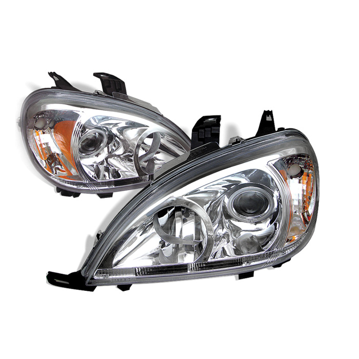 Mercedes Benz W163 M-Class 98-05 Amber Projector Headlights - Chrome