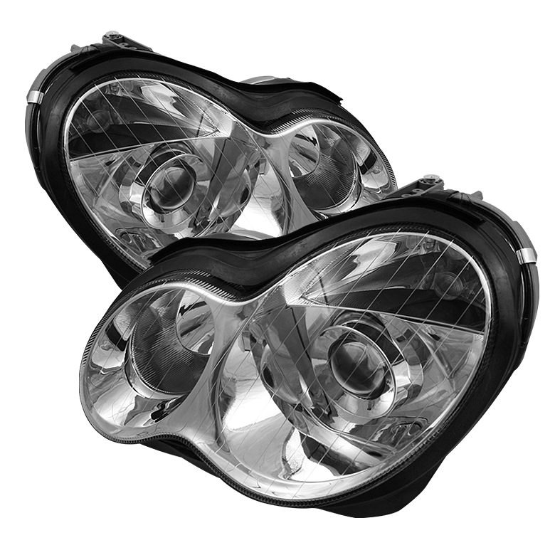 Mercedes Benz W203 C-Class 01-05 ( 4 Door Only ) Projector Headlights - Black