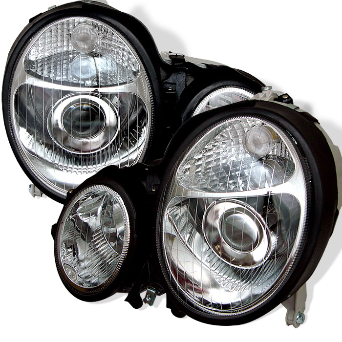 Mercedes Benz W210 E-Class 96-99 Projector Headlights - Chrome