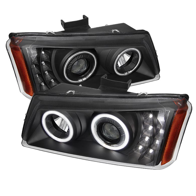 Chevy Silverado 03-06 / Silverado 1500HD 03-07 / Avalanche 02-06 Projector Headlights ( Will Not Fit Model With Body Cladding ) - CCFL Halo - Black