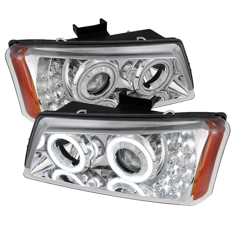 Chevy Silverado 03-06 / Silverado 1500HD 03-07 / Avalanche 02-06 Projector Headlights ( Will Not Fit Model With Body Cladding ) - CCFL Halo - Chrome