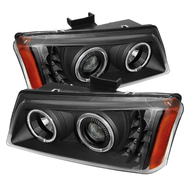 Chevy Silverado 03-06 / Silverado 1500HD 03-07 / Avalanche 02-06 Projector Headlights ( Will Not Fit Model With Body Cladding ) - LED Halo - Black