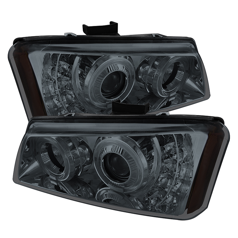 Chevy Silverado 03-06 / Silverado 1500HD 03-07 / Avalanche 02-06 Projector Headlights ( Will Not Fit Model With Body Cladding ) - LED Halo - Smoke