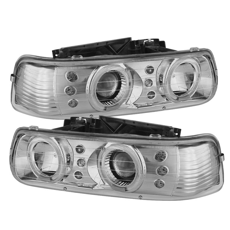 Chevy Silverado 1500/2500 99-02 / Chevy Silverado 3500 01-02 / Chevy Suburban 1500/2500 00-06 / Chevy Tahoe 00-06 Projector Headlights - LED Halo - LED - Chrome