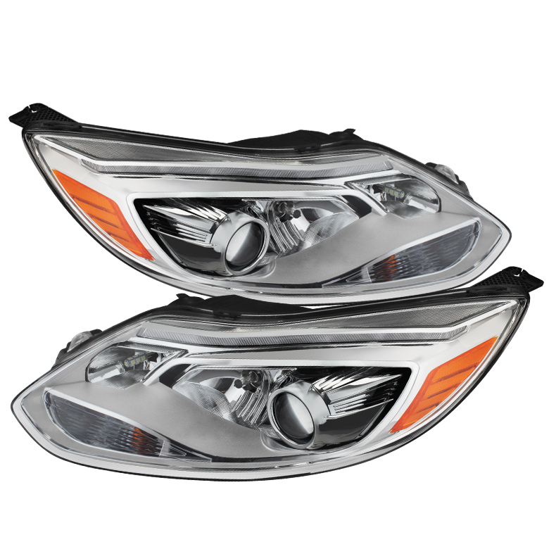 Ford Focus 12-14 Projector Headlights - Halogen Model Only ( Not Compatible With Xenon/HID Model ) - Chrome