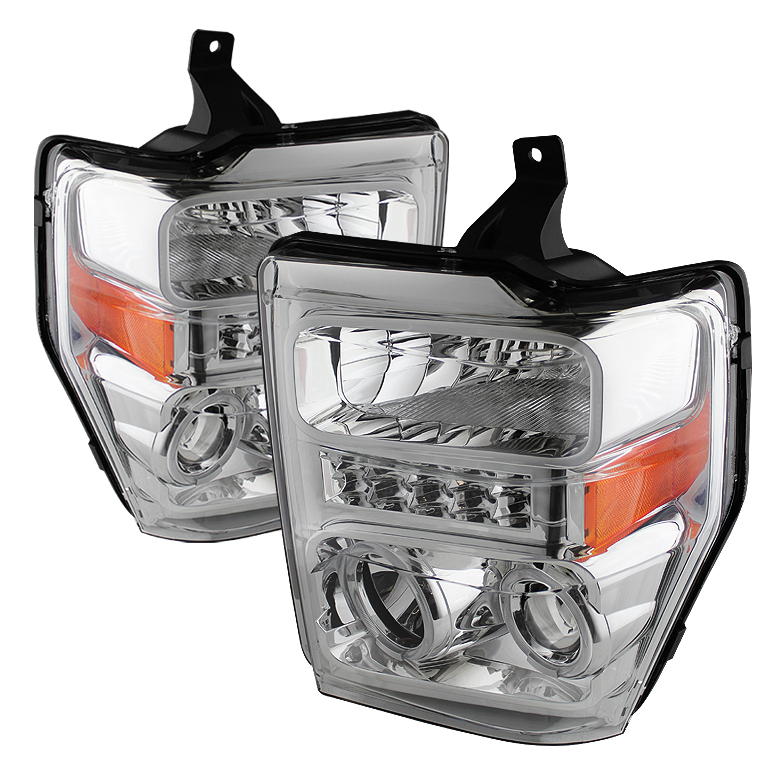 Ford F250/350/450 Super Duty 08-10 Projector Headlights - LED Halo - Chrome