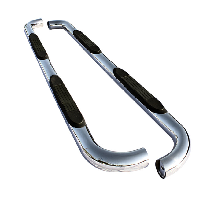 Dodge Dakota Quad Cab 05-11 - 3 Inch Round Side Step Bar - T-304 Stainless Steel - Polished