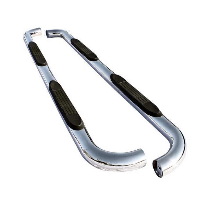 Ford F150 Super Cab (Non-04 Heritage) 04-08 - 3 Inch Round Side Step Bar - T-304 Stainless Steel - Polished