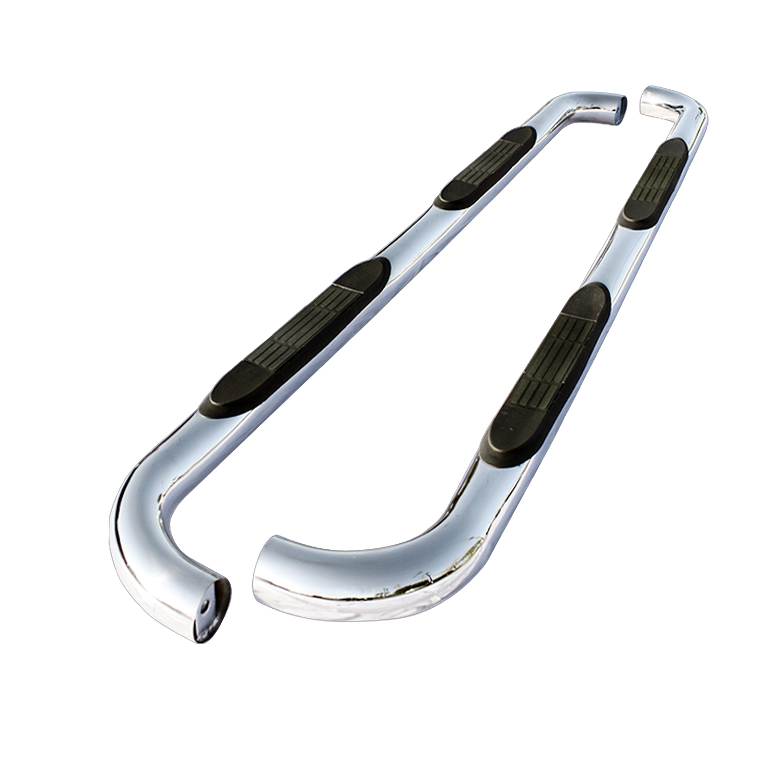 Ford F250/350/450/550 SuperDuty Crew Cab 99-15 - 3 Inch Round Side Step Bar - T-304 Stainless Steel - Polished