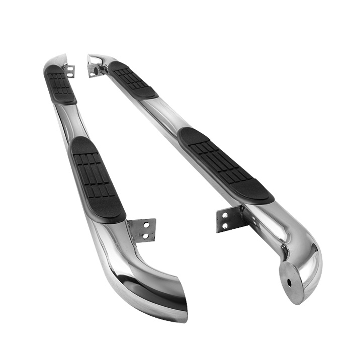 Hyundai Santa Fe 07-12 - 3 Inch Round Side Step Bar - T-304 Stainless Steel - Polished