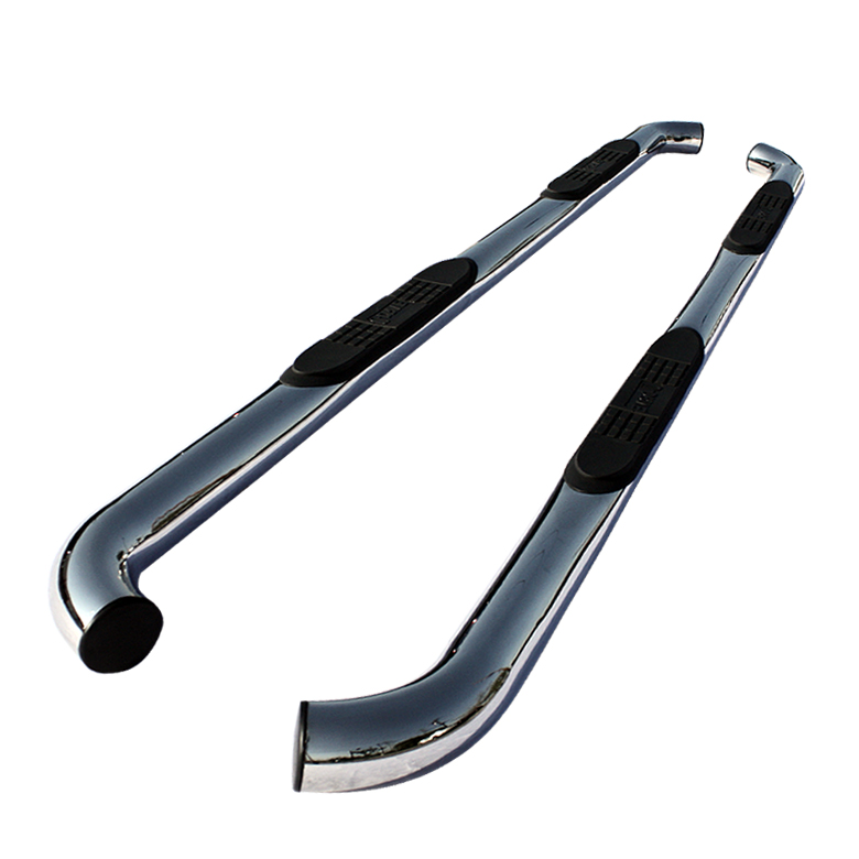 Jeep Wrangler JK 4DR 07-14 - 3 Inch Round Side Step Bar - T-304 Stainless Steel - Polished