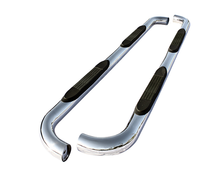 Nissan Titan Crew Cab 04-13 - 3 Inch Round Side Step Bar - T-304 Stainless Steel - Polished