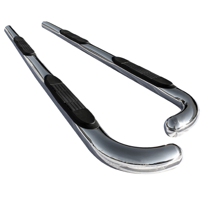 Toyota Tacoma Double Cab 01-04 - 3 Inch Round Side Step Bar - T-304 Stainless Steel - Polished