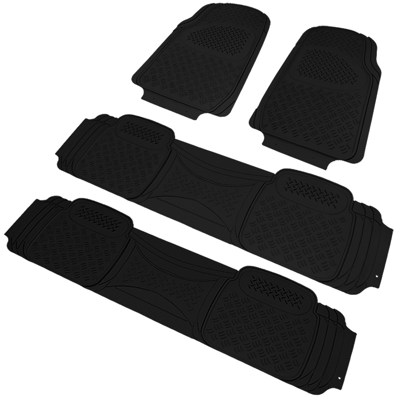 Universal Pvc Floor Mat 4 Pieces Set Black