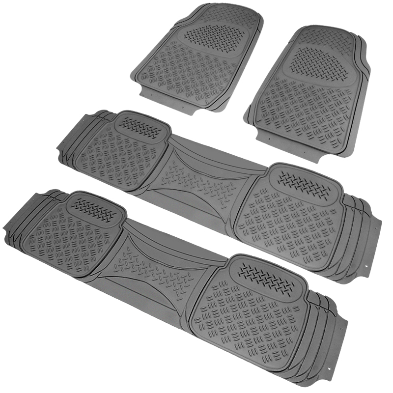 Universal Pvc Floor Mat 4 Pieces Set Grey