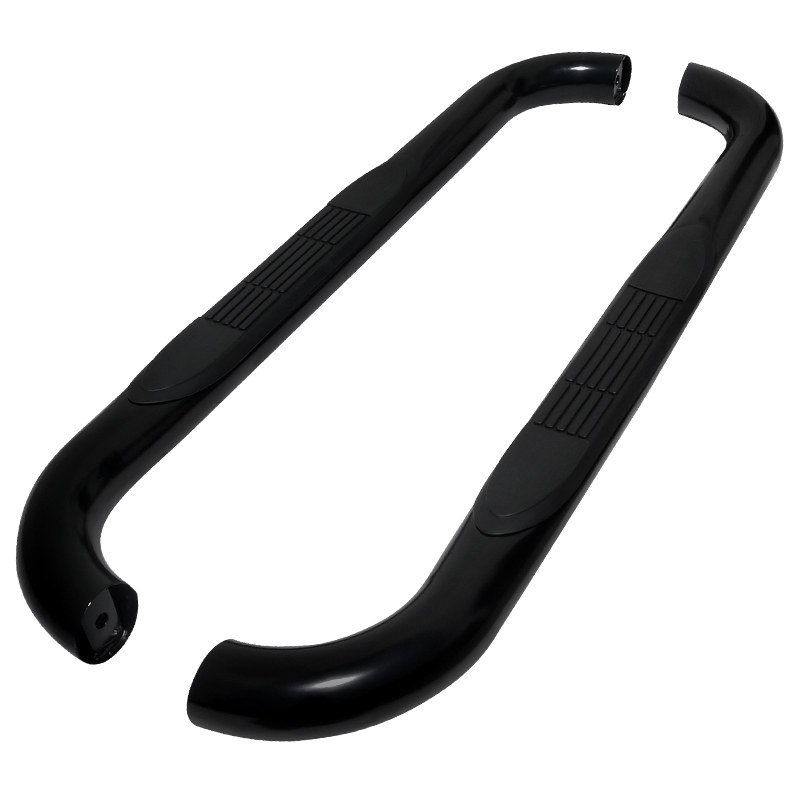 99-12 Ford F250 3 Inches Round Side Step Bar - Black - Regular Cab - Fits F2/3/4/550 Heavy Duty