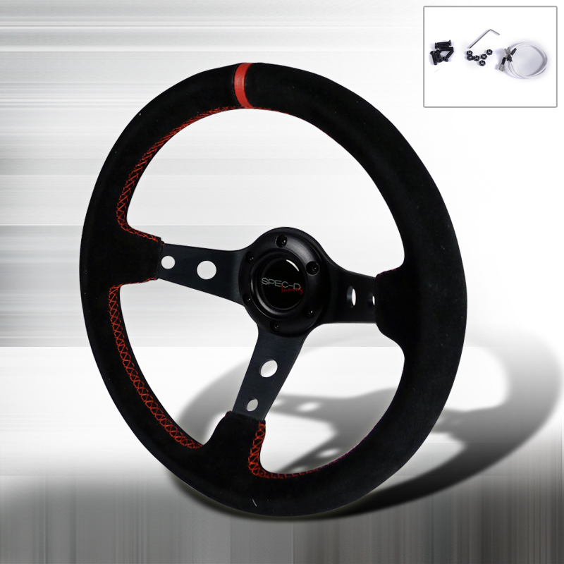 Universal Deep Dish Steering Wheel - Suede 330mm