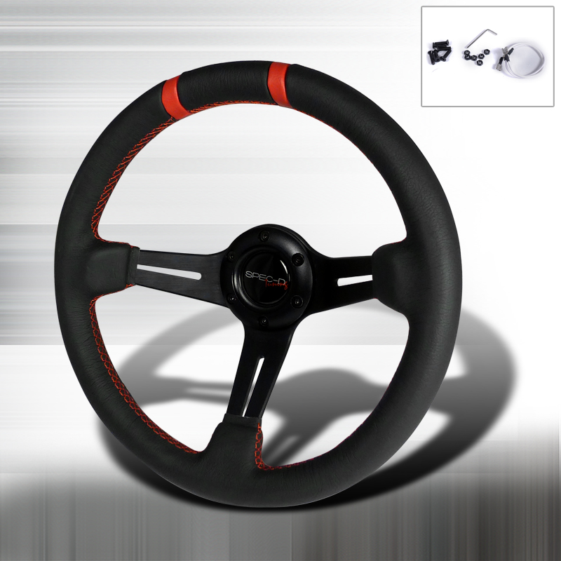 Universal Deep Dish Steering Wheel -leather 330mm