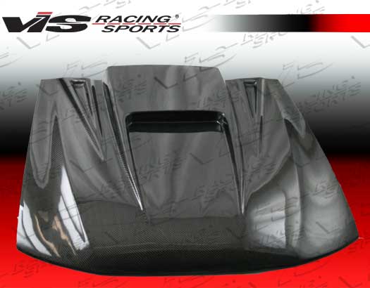 1994-1998 Ford Mustang 2Dr Zd Blk Carbon Fiber Hood