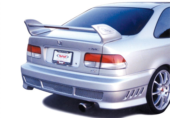 1996-2000 Honda Civic 2Dr 3Pc Shark Hi Wing W/15.5/35 Led Light